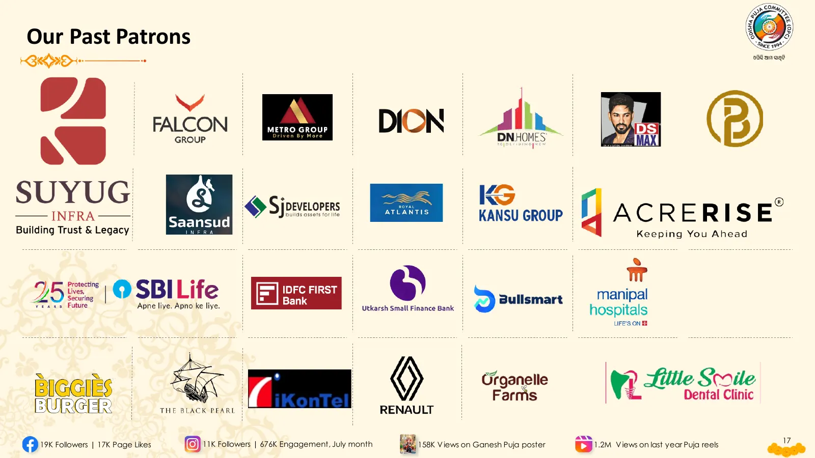 Past patron logos page one